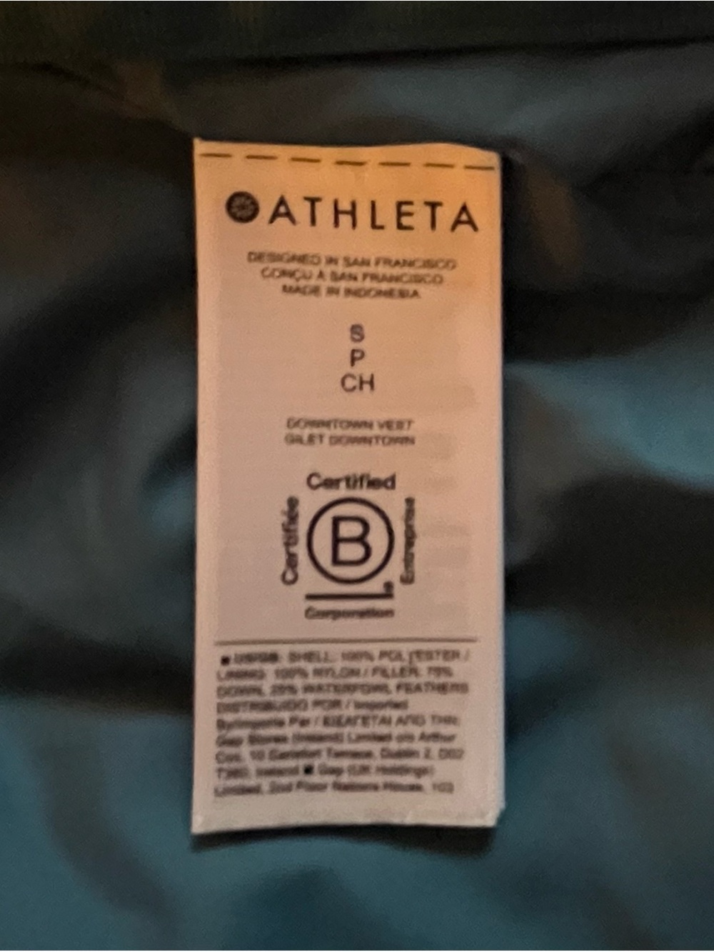 Athleta Downtown Puffer Vest in Sardinia Blue Women’s Size Small. - Picture 5 of 9